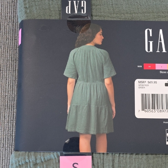 GAP Sage Green Gauze Dress, Small, NWT - Picture 5 of 7